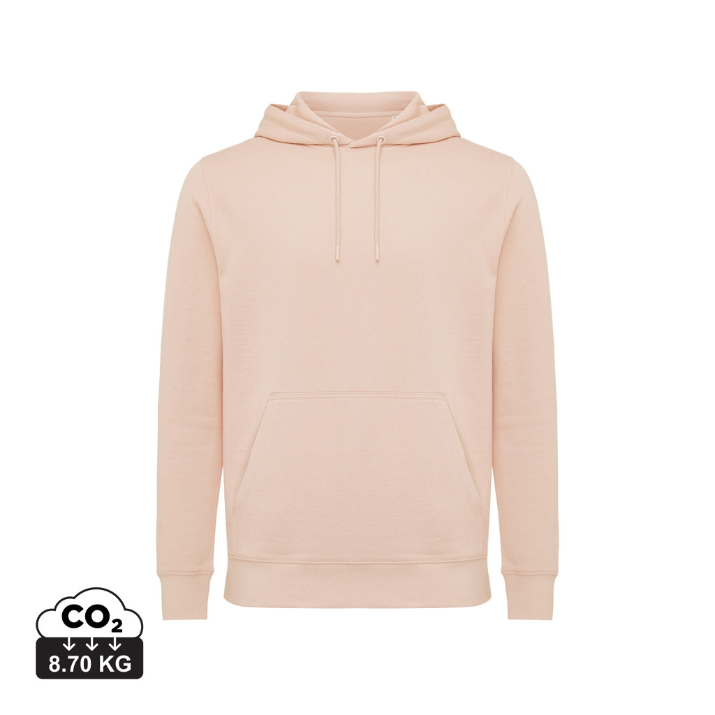 Sweat à capuche unisexe promotionnel coton bio Rila Iqoniq peach nectar